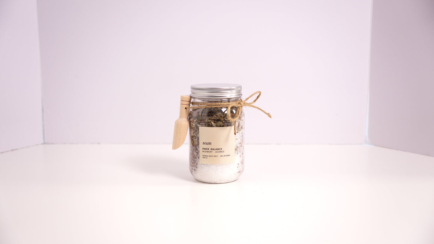 Inner Balance | Bath Salt | Mugwort + Licorice + Rooibos Bath Tea