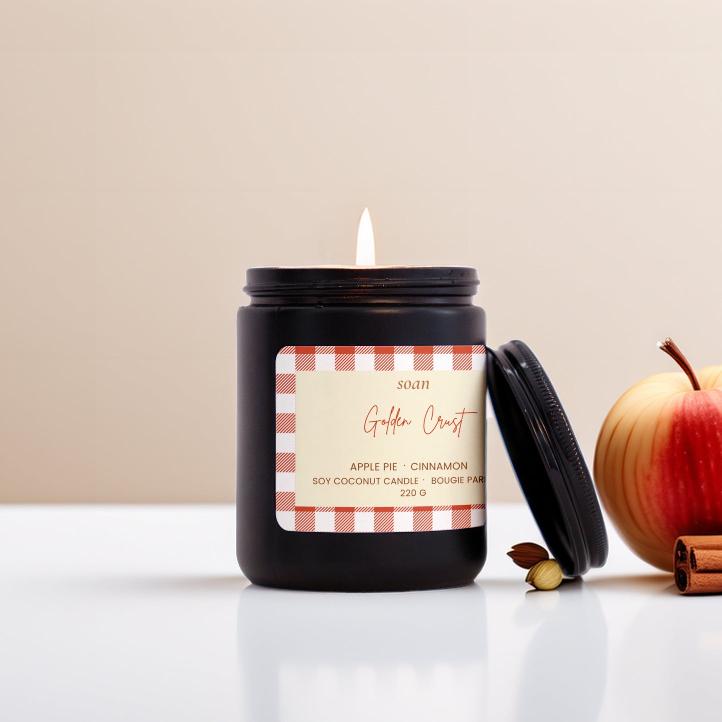 Golden Crust | Apple Pie + Cinnamon | Soy Candle
