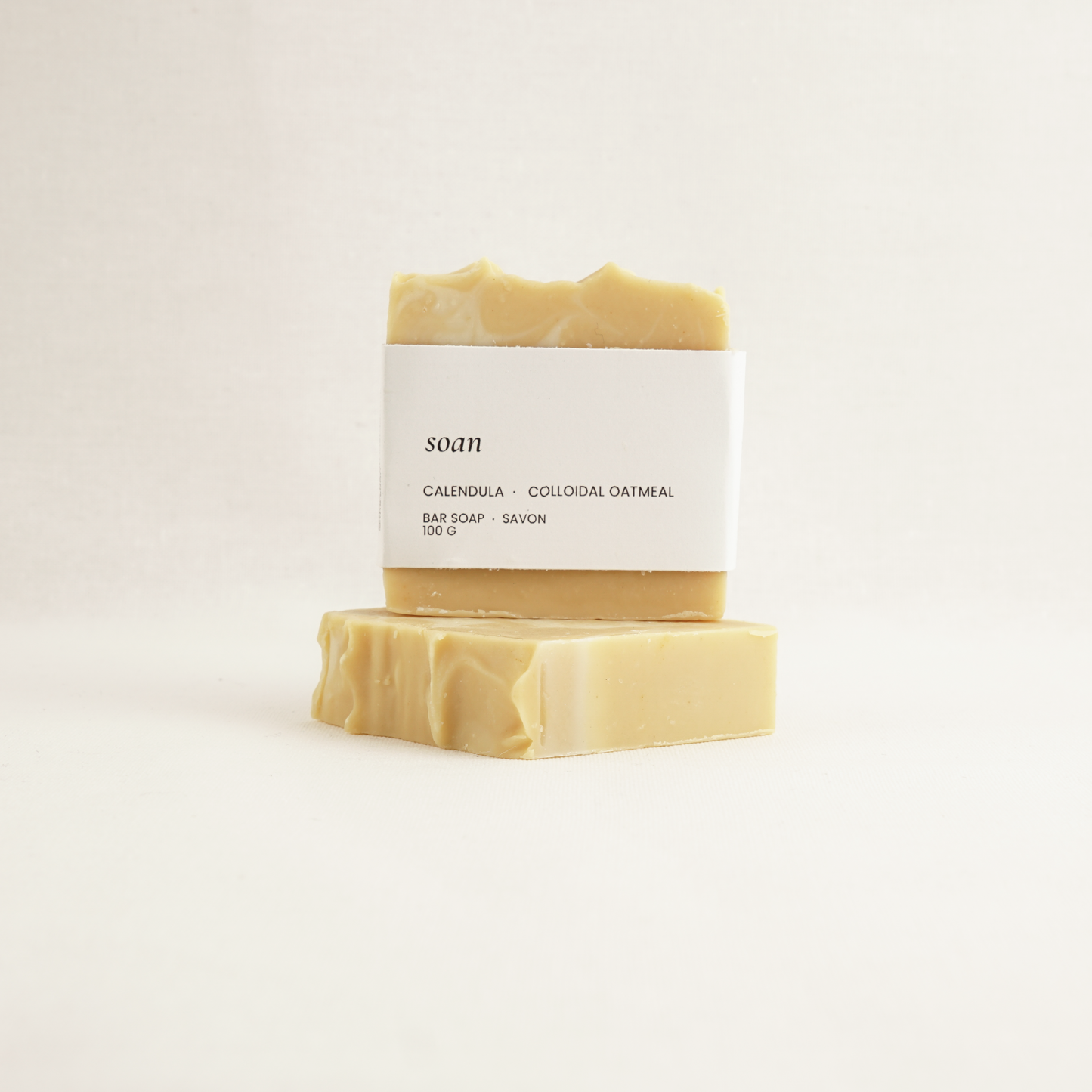 two artisan natural colloidal oatmeal soap with calendula oil