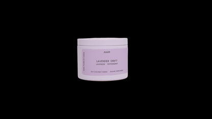 Purple jar labeled 'Lavender Drift' on a white background