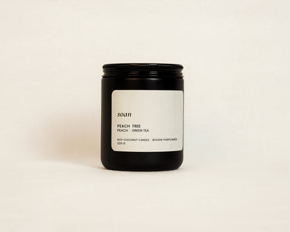 PEACH AND GREEN TEA SCENTED SOY CANDLE