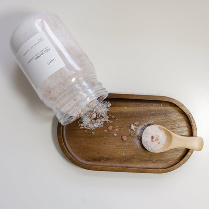 Relaxing floral bath soak with geranium sweet orange and ylang ylang oils
