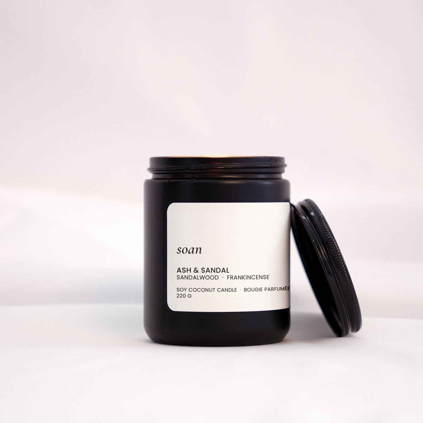 Ash & Sandal | Sandalwood + Frankincense | Soy Candle - soan