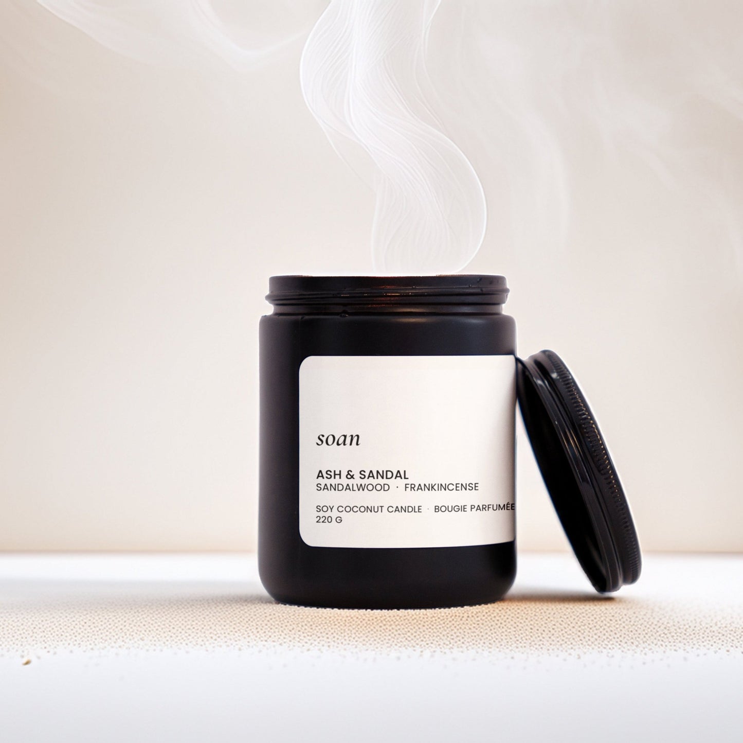 Ash & Sandal | Sandalwood + Frankincense | Soy Candle - soan