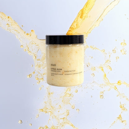 Citrus Glow Sugar Body Scrub | Organic Orange Peel + Shea Butter - soan