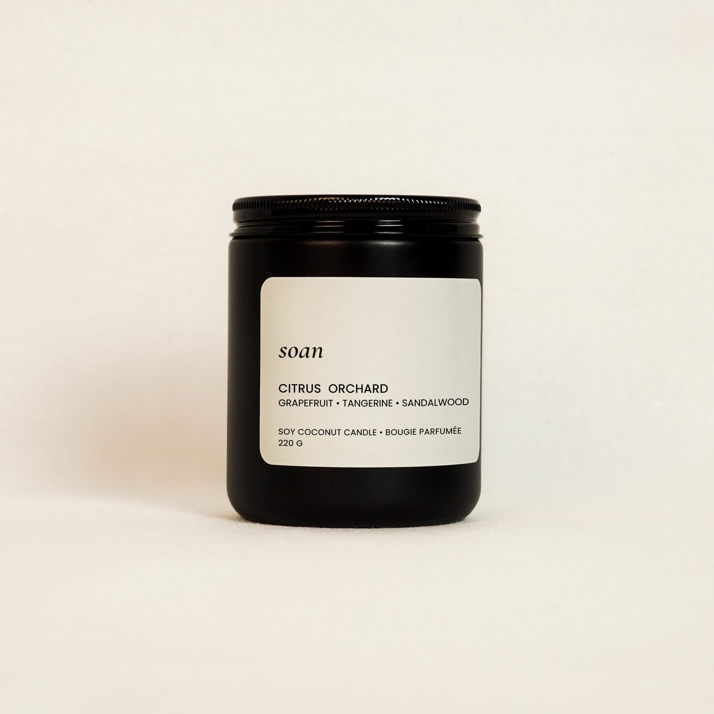 citrus fruits and sandalwood scented soy candle Citrus Orchard made in Canada