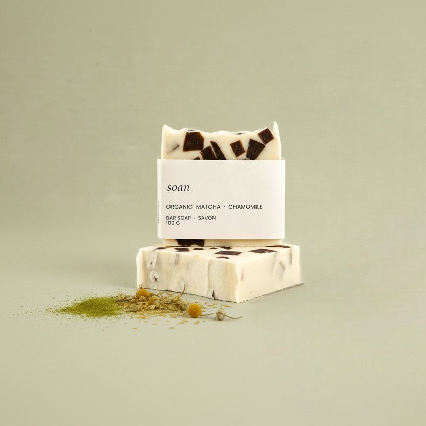 Chamomile soap with organic matcha 