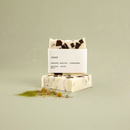Chamomile soap with organic matcha 