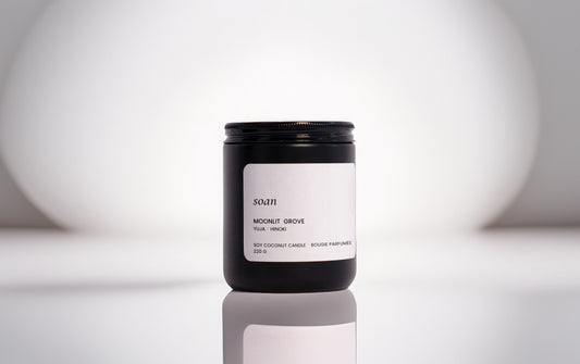 Soy Candle | Black Matte Jar | FSC Wooden Wick | Soy-Coconut Wax Blend | Wholesale