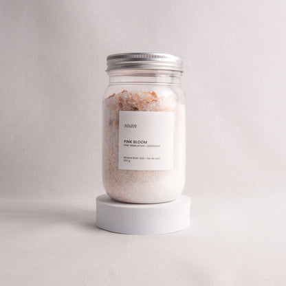 Pink Bloom floral mineral bath salt with Pink Himalayan salt and lavender essential oil