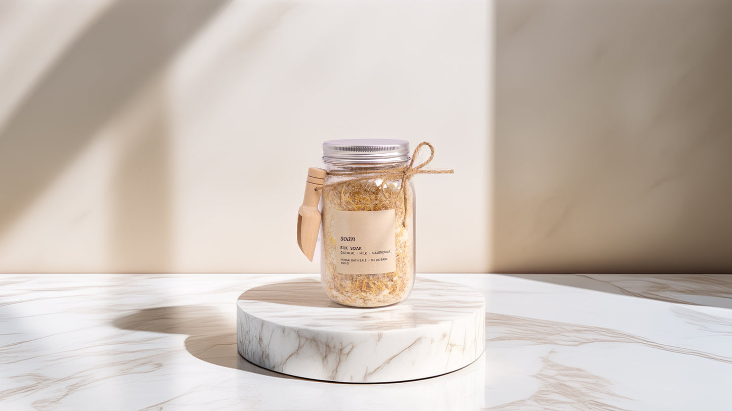 Silk Soak | Bath Salt | Oatmeal + Calendula + Milk Bath Soak