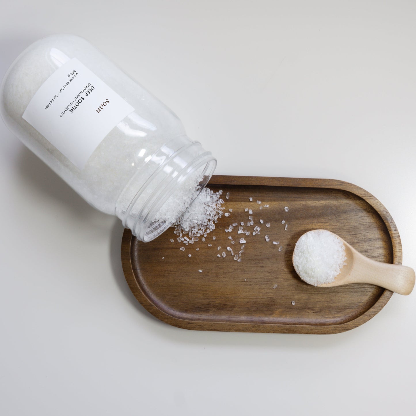 Deep Soothe mineral bath salt with Dead Sea salt and eucalyptus essential oils