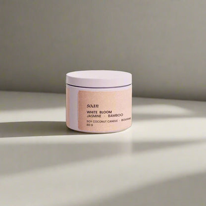 White Bloom | Jasmine + Bamboo | Tin Soy Candle - soan