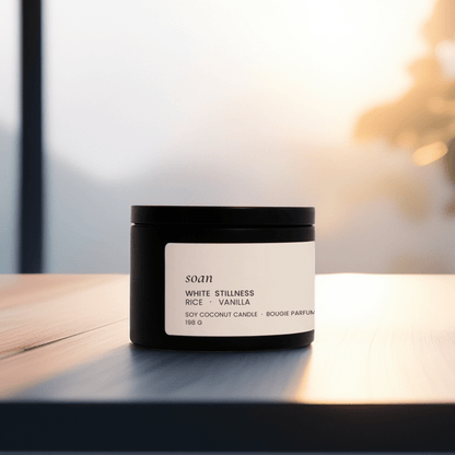 White Stillness | Rice + Vanilla | Tin Soy Candle - soan